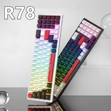 Bàn phím cơ có dây ZIFRIEND R78 78 phím có đèn cầu vồng, công tắc im lặng, bàn phím chơi game - Đen và trắng - Xem 1