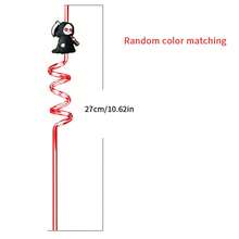 Halloween Decoration 2pcs Halloween Party Straws, Reusable Cartoon Ghost Design Plastic Straws, Party Decorations - Halloween Straws - View 17