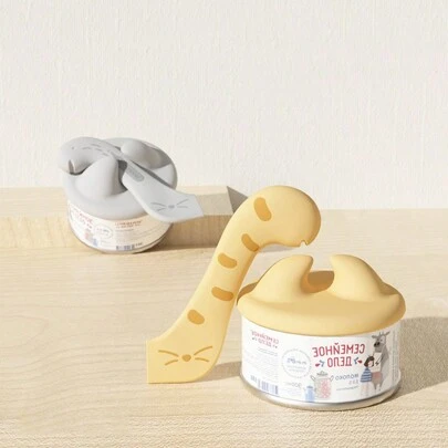 1 件装猫罐头开罐器、猫粮罐头盖、宠物食品罐头密封盖