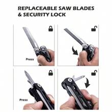 RUSH DEER Multi-Tool 18-In-1 Essential Survival Tools And Multitools Plier- Gift For Men-Versatile Camping Tool Kit-Ultimate Versatile Toolkit For DIY, Outdoor - 黑色 - 查看 7