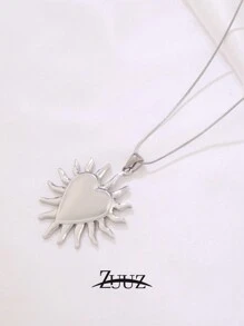 1 Stück modische Halskette mit großem Herzanhänger aus Edelstahl für Frauen, 18 Karat vergoldet, Choker-Halskette, Schmuckgeschenk