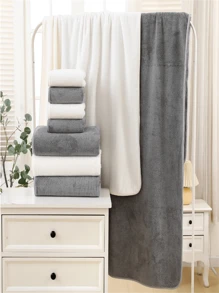 6pcs Absorbent Soft Face Towel Set, Coral Fleece Skin-Friendly Washcloth For Adults Home Bathroom Decor Fall Decor Back To School For Beauty Salon Home Bathroom Shower Towels For Beauty Salon, Hotel Sports,Home Essentials, Towel, Skin Care - Multicolor - View 6