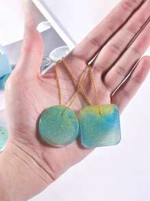 6pcs DIY Keychain Pendant Silicone Mold, Round & Rectangle Crystal Epoxy Resin Jewelry Making Casting Mold - White - View 9