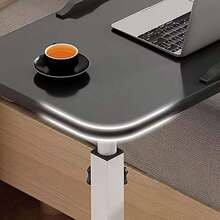 Mobile Small Stading Desk, Portable Rolling Laptop Desk With Wheels, Overbed Table Adjustable Height, Computer Workstations For Home - Grey - View 2