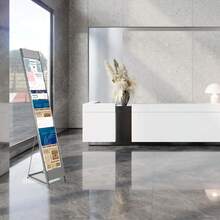 ZhdnBhnos LINSIE 10 Tiers Portable Magazine Rack Book Brochure Display Stand Holder, Catalog Literature Rack Comic Book Storage Organizer Rack For Trade Show Exhibitions Office Retail Stores And Offices The Best Gift/Present For Family&Friends Happy Christmas - Grey - View 2