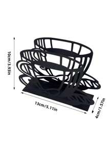 1pc Hollow Flower Design Tissue Box Holder, Stainless Steel Iron Tissue Paper Dispenser For Kitchen Countertop, Christmas Snowflake And Butterfly Pattern Tabletop Tissue Box Stand For Home, Kitchen, Dining Room, Party - Black - View 7