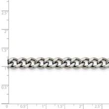 The Black Bow Men's 7.5mm Stainless Steel Heavy Flat Curb Chain Bracelet, 8 Inch