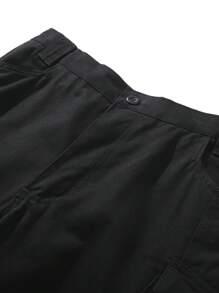 Men's Solid Color Casual Overalls Trousers Elastic Waist Adjustable Spring And Autumn Four Seasons