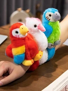 1 pieza Brazalete realista de loro, brazalete con palmada de flamenco, decoración de bicicleta, muñeca de felpa suave de flamenco de dibujos animados linda, muñeca ornamento esponjoso, juguetes de regalo de vacaciones