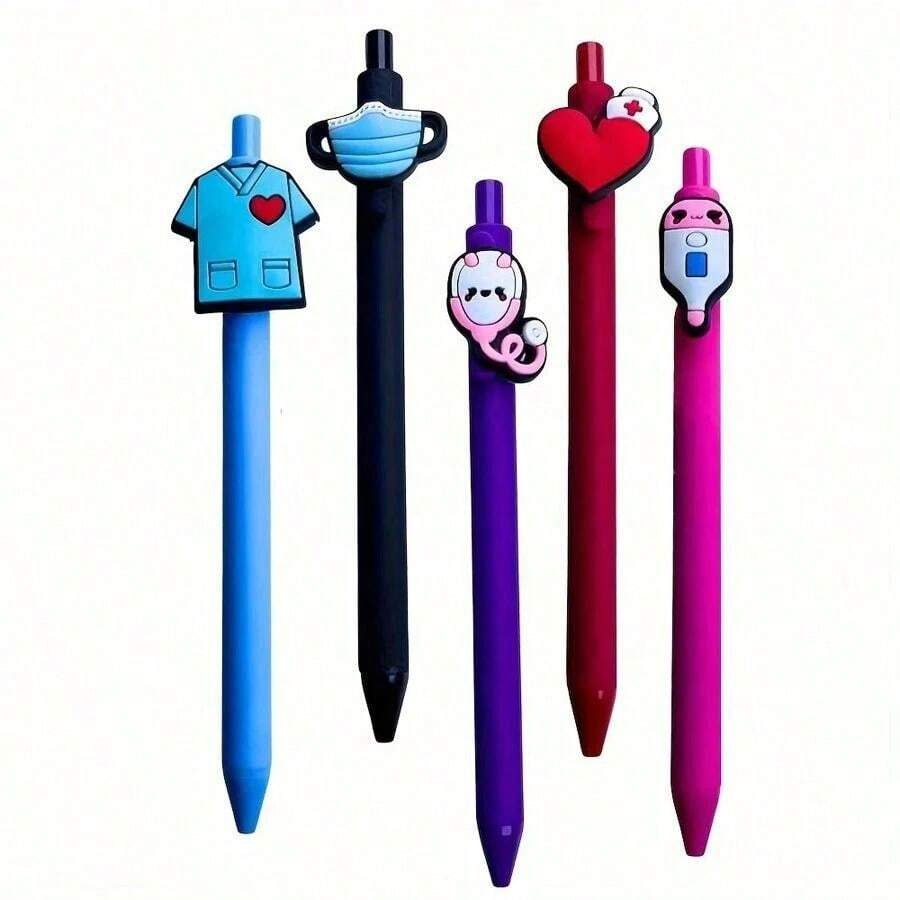 Lot De 9 Stylos Infirmière Mignons – Stylos à Bille Rétractables – Pour Professionnels De Santé, étudiants – Cadeau Rigolo