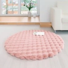 1pc Plush Soft Comfortable Circular Solid Color Rug, Cozy Fluffy Carpet Suitable For Bedroom, Living Room, Sofa, Vanity Area And More Gifts Birthday Graduation