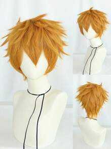 Tóc giả màu vàng gừng có mái cho nam Tóc giả cosplay Anime nhiều lớp nhọn xù có mái Tóc giả cắt pixie ngắn thẳng 10 inch cho trang phục dự tiệc Halloween Tóc giả chịu nhiệt tổng hợp thời trang cổ điển cho nam Tóc giả mái cho các bữa tiệc hàng ngày Tóc giả ngắn mặc đi chơi Ngày lễ Tạ ơn Quà tặng sinh nhật cho đồ trang trí Giáng sinh & 1 mũ đội tóc giả - Cần tự tạo kiểu - gừng - Xem 1