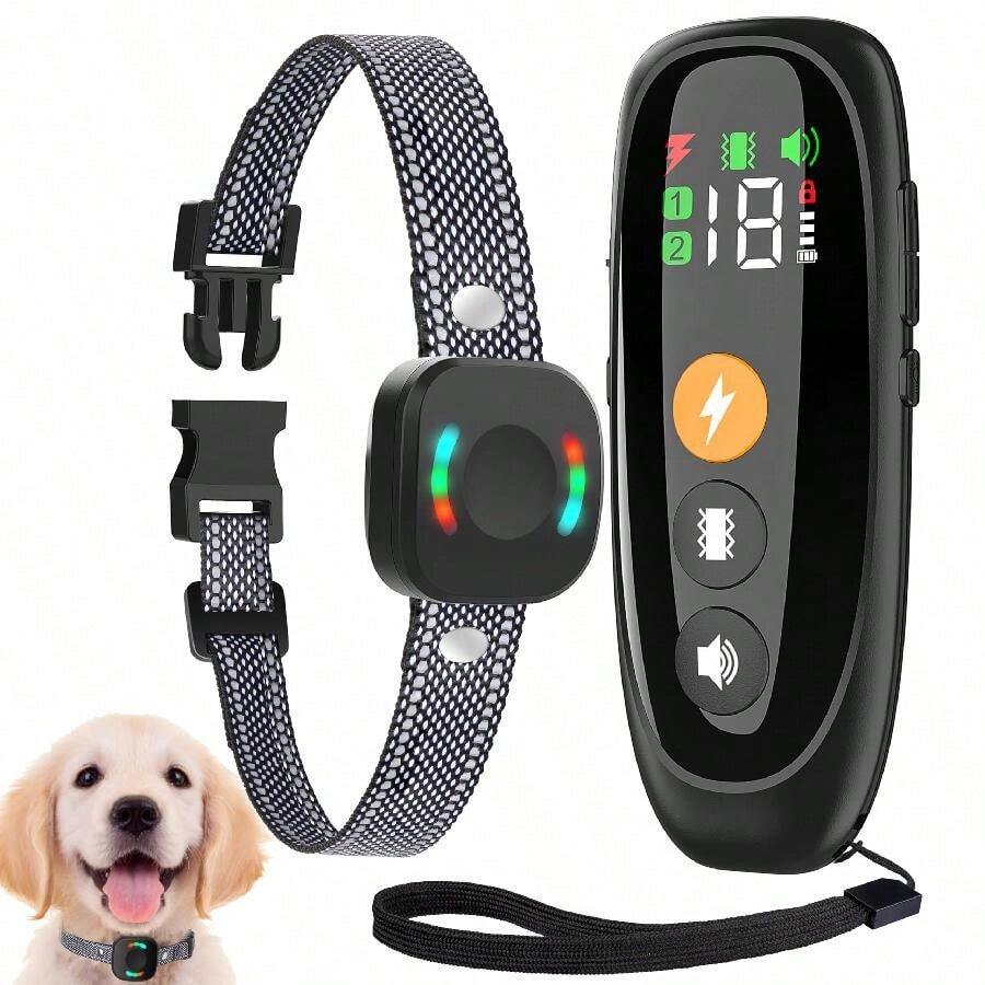 Dog Training Collar, 2800FT, 8-120 Pounds, Electric Shock Collar With Remote Control, Electric Collar With 4 Training Modes: Beep, Vibration, Shock, Rechargeable, Waterproof, Suitable For Use By Large/Medium/Small Dogs,Electronic Collar With Lights,Can Train 1 Dog And 2 Dogs