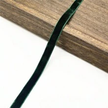 6-38mm 深绿色单面天鹅绒丝带圣诞丝带珠宝展示包装鲜花礼品包装蝴蝶结 DIY 派对装饰 - 墨綠色 - 查看 9