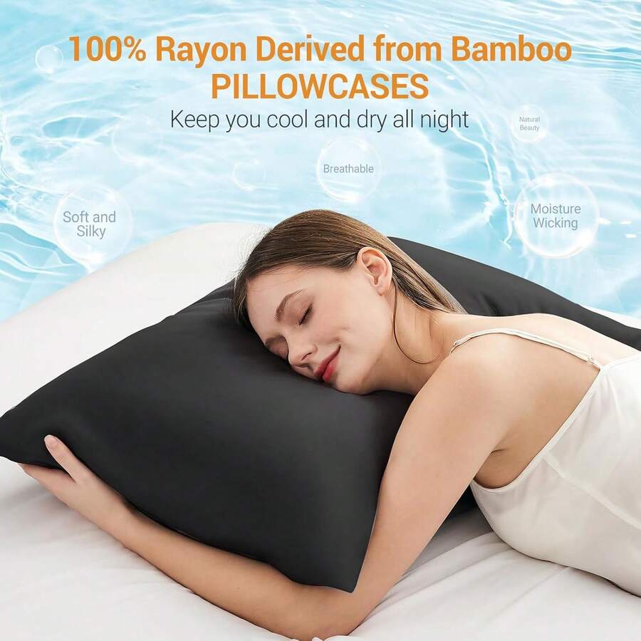 2pcs/Set King Size Pillow Covers, Silk Satin Pillowcases Suitable For