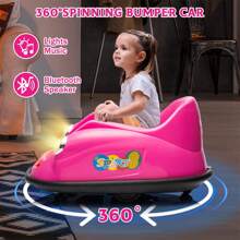 2-Speed, 360°Spin Ride On Electric Bumper Car For Kids & Toddlers, 12V Battery Car For Kids W/Parent Remote, Led Lights