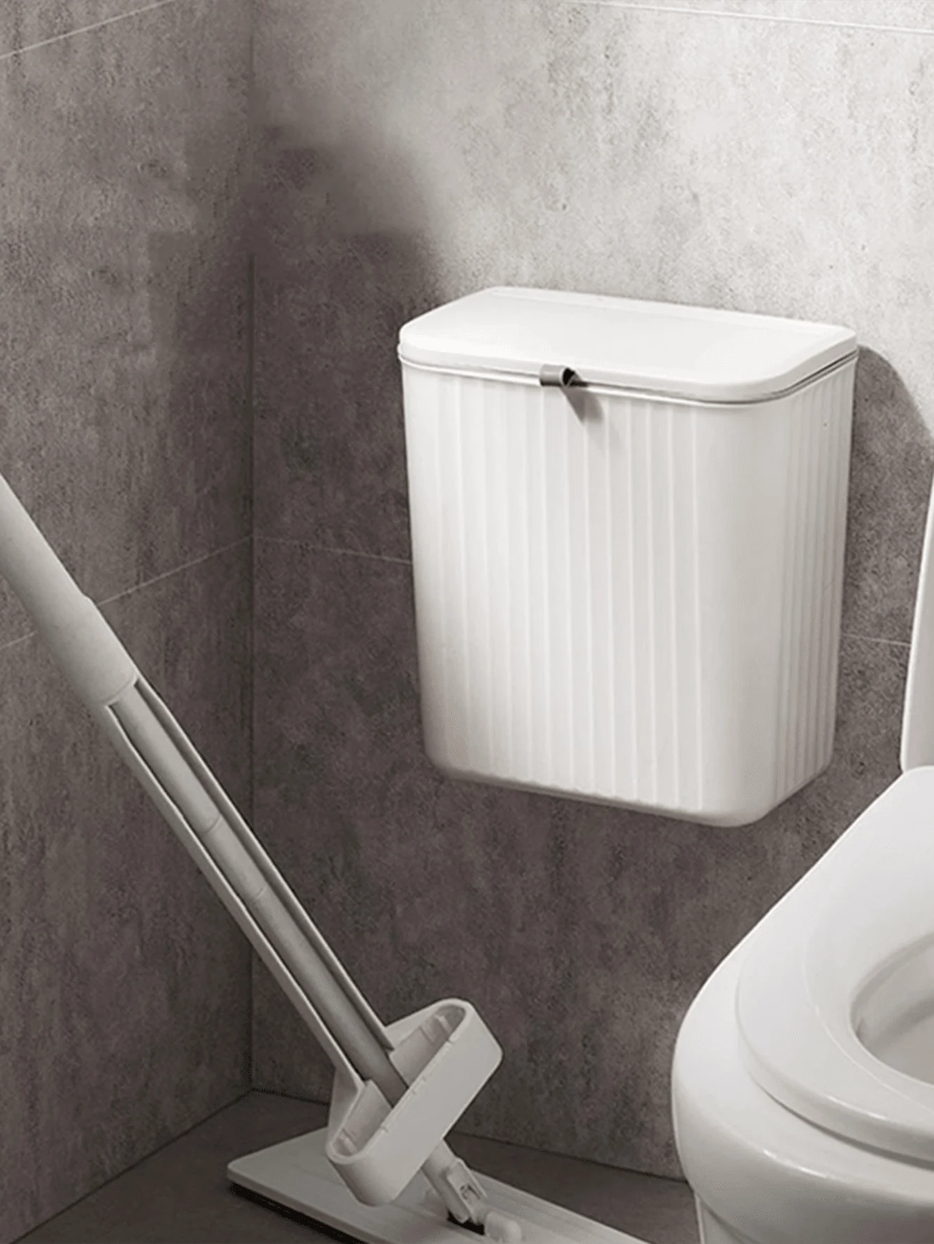 1pc Wall Mounted Waste Bin, Two Ways To Install, Sleek Wall Mounted