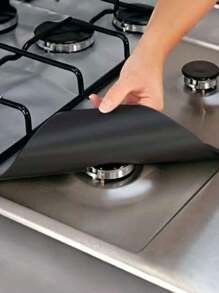 1/4/8 piezas Almohadillas de protección antihuellas y antióleo para cocina de gas, lavables, protectoras, resistentes al calor y al fuego, material de prevención de incendios, adecuadas para cocinas de gas domésticas, suministros para el hogar