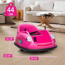 2-Speed, 360°Spin Ride On Electric Bumper Car For Kids & Toddlers, 12V Battery Car For Kids W/Parent Remote, Led Lights