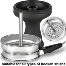 Hookah Bowl Set - Silicone Hookah Tobacco Shisha Bowl With Heat Management Screen Charcoal Holder For Smoking Shisha Hookah Easy Replace Charcoal Fast Cleaning Boy Valentine Heart Women's Valentine