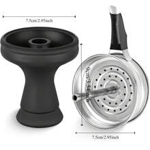 Hookah Bowl Set - Silicone Hookah Tobacco Shisha Bowl With Heat Management Screen Charcoal Holder For Smoking Shisha Hookah Easy Replace Charcoal Fast Cleaning Boy Valentine Heart Women's Valentine