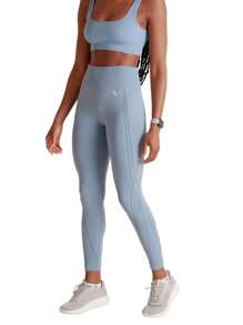 Calça Legging Max Lupo Sem Costura Empina Bumbum Academia - Azul - Visão 7