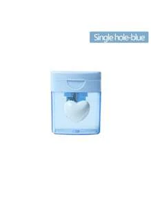 1 pieza Sacapuntas de color macaron, sacapuntas de doble orificio transparente, sacapuntas con tapa, adecuado para la escuela, imprescindible para la temporada de regreso a clases, regalo para estudiantes