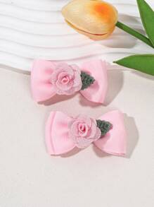 2 件山茶花蝴蝶结发夹，适合女士女孩，漂亮布艺蝴蝶结发夹配饰，适合日常万圣节爪夹发夹发夹