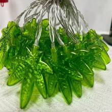 1PC 1.5M10LED/3M20LED Green Clover Battery Box String Light, Designed With Clover Leaves, Powered By AA Batteries (Excluding Batteries), Suitable For Bedroom, Living Room, Garden, Courtyard, Party, Balcony, Bar Decoration