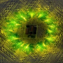 1PC 1.5M10LED/3M20LED Green Clover Battery Box String Light, Designed With Clover Leaves, Powered By AA Batteries (Excluding Batteries), Suitable For Bedroom, Living Room, Garden, Courtyard, Party, Balcony, Bar Decoration