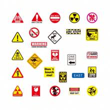 50PCS Warning Signs Stickers Aesthetic Vinyl Stickers Decals Scrapbook, Journaling, Laptop, Bumper, Skateboard, Water Bottles, Computer, Phone Back To School - Multicolor - View 3