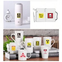 50PCS Warning Signs Stickers Aesthetic Vinyl Stickers Decals Scrapbook, Journaling, Laptop, Bumper, Skateboard, Water Bottles, Computer, Phone Back To School - Multicolor - View 4