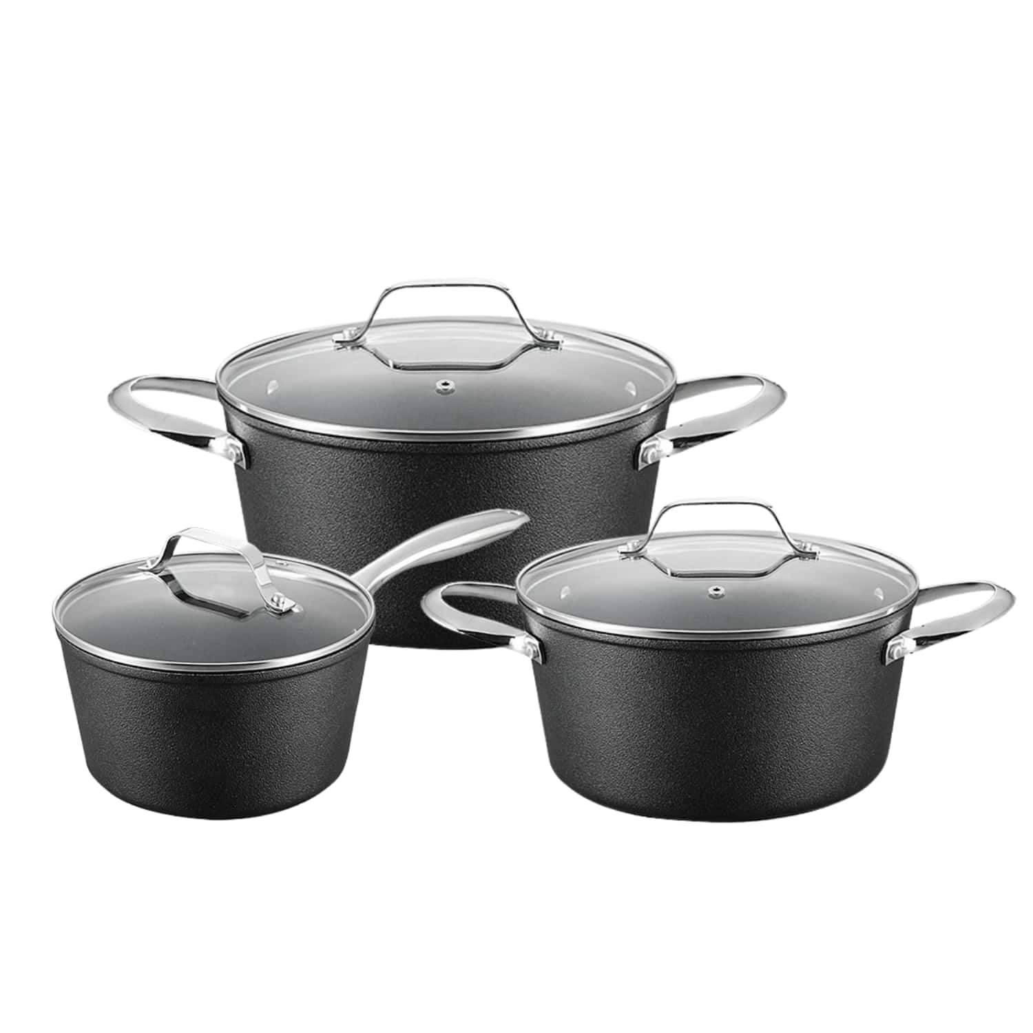 Titanium Non-Stick Cookware Set For Induction Stove 3-Piece Kit Black Rock Set - 查看 1