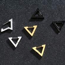 1 Pair Punk Triangle Stud Earrings For Men Boys Stainless Steel  Geometric Earring