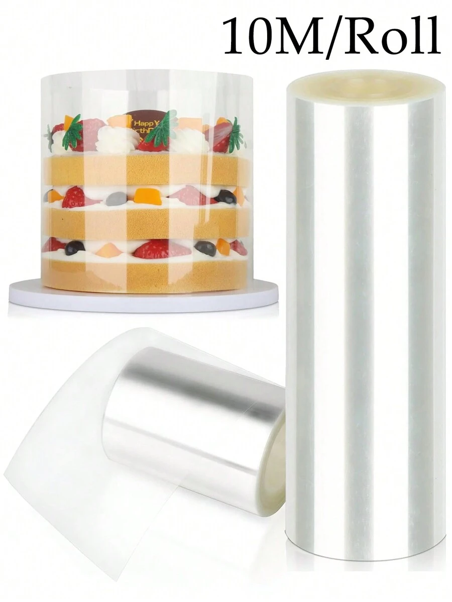 1 chiếc vòng cổ bánh Acetate trong suốt, Cuộn bánh trong suốt, Bao bì bánh thanh lịch, Trang trí viền, Giấy gói bánh bằng nhựa, Màng bao quanh bánh, Tấm bánh Mousse, Vòng cổ bánh tự làm để nướng, Trang trí, Làm thiệp Shaker, Giáng sinh - Trong sáng - Xem 1