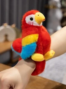 1 pieza Brazalete realista de loro, brazalete con palmada de flamenco, decoración de bicicleta, muñeca de felpa suave de flamenco de dibujos animados linda, muñeca ornamento esponjoso, juguetes de regalo de vacaciones