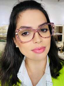 ILOOK Women's Prescription Glasses Frame 3D Diamond Cut New Various Colors - Bụi hồng - Xem 1