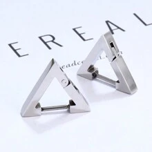 1 Pair Punk Triangle Stud Earrings For Men Boys Stainless Steel  Geometric Earring