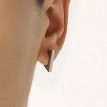 1 Pair Punk Triangle Stud Earrings For Men Boys Stainless Steel  Geometric Earring