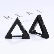 1 Pair Punk Triangle Stud Earrings For Men Boys Stainless Steel  Geometric Earring