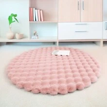1pc Plush Soft Comfortable Circular Solid Color Rug, Cozy Fluffy Carpet Suitable For Bedroom, Living Room, Sofa, Vanity Area And More Gifts Birthday Graduation