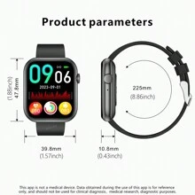 2.0'' Smart Watch Supports Women To Make/Answer Calls, Fitness Trackers With Step/ Calorie/ Tracker, IP67 Waterproof, 100+Exercise Mode, Body Temp Monitor, AI Voice Control, Suitable For Android IOS