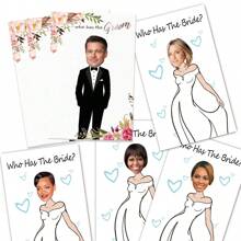 Tarjetas de juego para rascar para la despedida de soltera, tarjetas para adivinar la identidad del novio, juego divertido de "¿quién tiene a la novia?" para fiestas de soltera, eventos de compromiso y despedidas de soltera - Multicolor - Ver 1