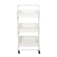 3-Tier Rolling Craft Cart With Handle, White - White - View 5
