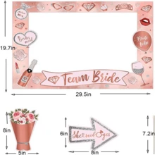 25pcs Bride Team Prop Set - 1 "Bride Team" Photo Frame, 24 Fun Accessories, Great For Bridal Shower And Wedding Celebrations - Multicolor - View 7