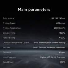 Impresora 3D QIDI Tech Q1 Pro, motores Z duales, cámara calentada a 60 ℃, impresión a 350 °C, extrusora trimetal, nivelación automática, alta velocidad ≤600 mm/s, CPU de 64 bits, detección de filamento, 245 x 245 x 240 mm - Enchufe de la UE .