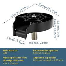 1 件装不锈钢水槽安装式洗杯器，黑色按压式洗杯器，适用于酒吧、咖啡店和茶馆 - 黑色 - 查看 6