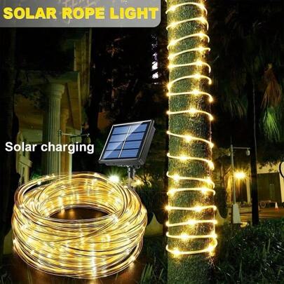 1 件太阳能绳灯，户外防水，LED 仙女串灯管，适用于派对花园庭院家庭婚礼圣诞节感恩节万圣节节日树装饰万圣节圣诞节感恩节礼物