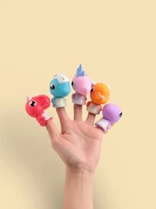 1pc/Set 5pcs Storytelling Little Pig, Lamb, Cow Hand Puppets, Rubber Animal Finger Puppets Dolls - Multicolor - View 10