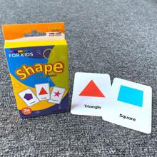 Tarjetas cognitivas para vocabulario en inglés en educación infantil temprana para bebés y niños pequeños, tarjetas flash de palabras de uso frecuente para suministros de kindergarten y juegos de homeschool para niños de preescolar, tarjetas de vocabulario de aprendizaje interesante y cognitivo para formas geométricas, animales, frutas, colores, tiempo, verduras, alimentos y bebidas, y partes del Body, regale a los niños un regalo de aprendizaje interesante, útiles escolares, regalos de Halloween y Navidad para estudiantes, escuela y niños - Multicolor - Ver 13